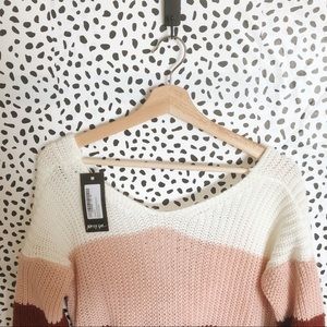 NWT Nasty gal tied back striped sweater